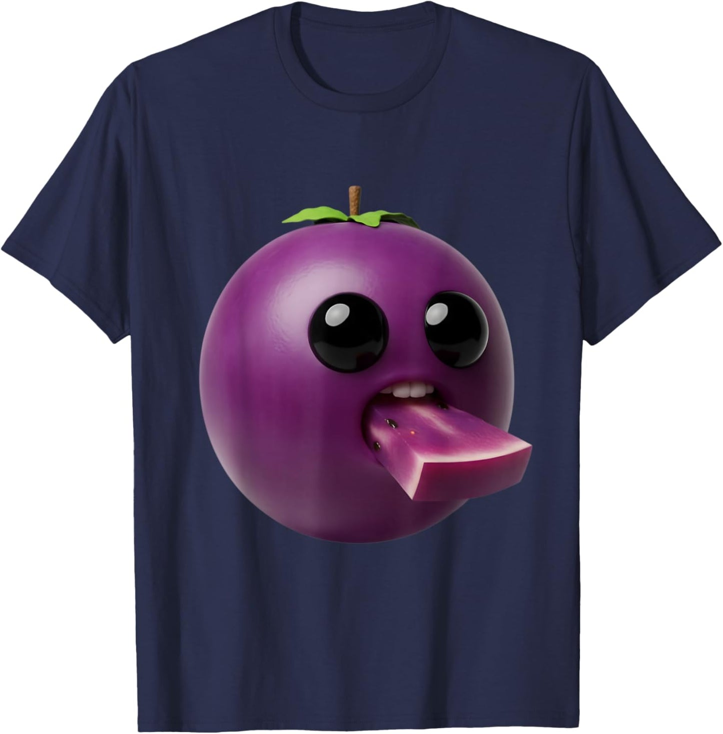 Niche Fruits Funny Grape Meme Brainrot Surreal T-Shirt - T-Shirt | Navy