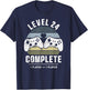 24th Wedding Anniversary Him Her Retro Level 24 Complete T-Shirt - T-Shirt | Navy