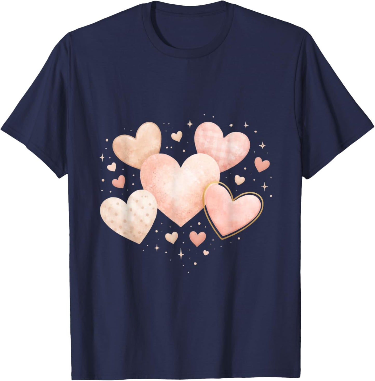 Hearts Design – Cute Valentine’s Day Love Artwork T-Shirt - T-Shirt | Navy