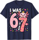 Axolotl Girl 7th Bday 6 7 Birthday I was 6 Now I'm 7 T-Shirt - T-Shirt | Navy