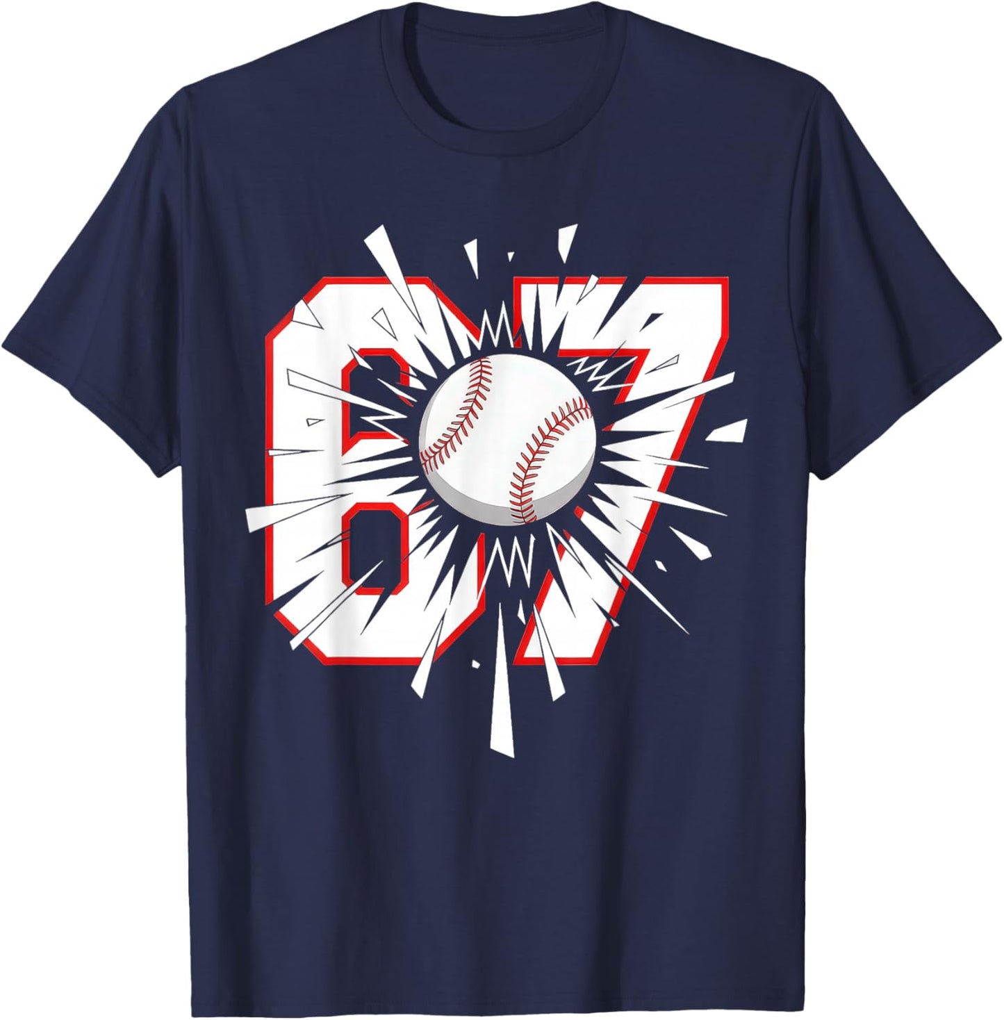 67 Baseball Six Seven 6 7 Meme 6-7 T-Shirt - T-Shirt | Navy