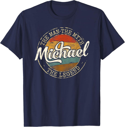 Michael The Man The Myth The Legend Vintage Name T-Shirt - T-Shirt | Navy