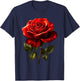 Floral Red Rose Flower Botanist Garden Lover Men Women Kids T-Shirt - T-Shirt | Navy
