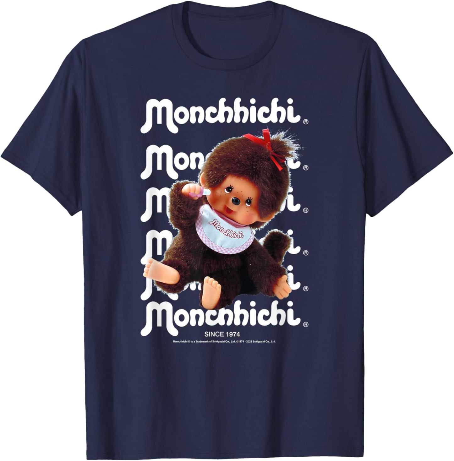 Monchhichi Cute Thumbs Up Fluffy Little Guy Vintage Photo T-Shirt - T-Shirt | Navy