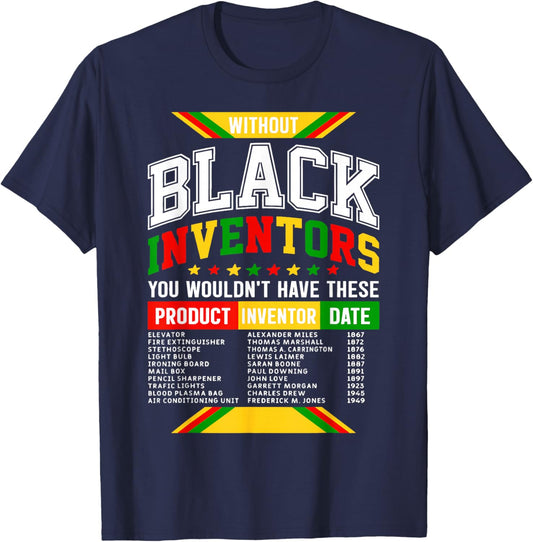 Without Black Inventors You Wouldn't Have These Product T-Shirt - T-Shirt | Navy