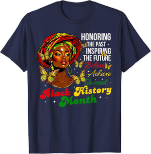 Honoring Past Inspiring Future Black History African Women T-Shirt - T-Shirt | Navy