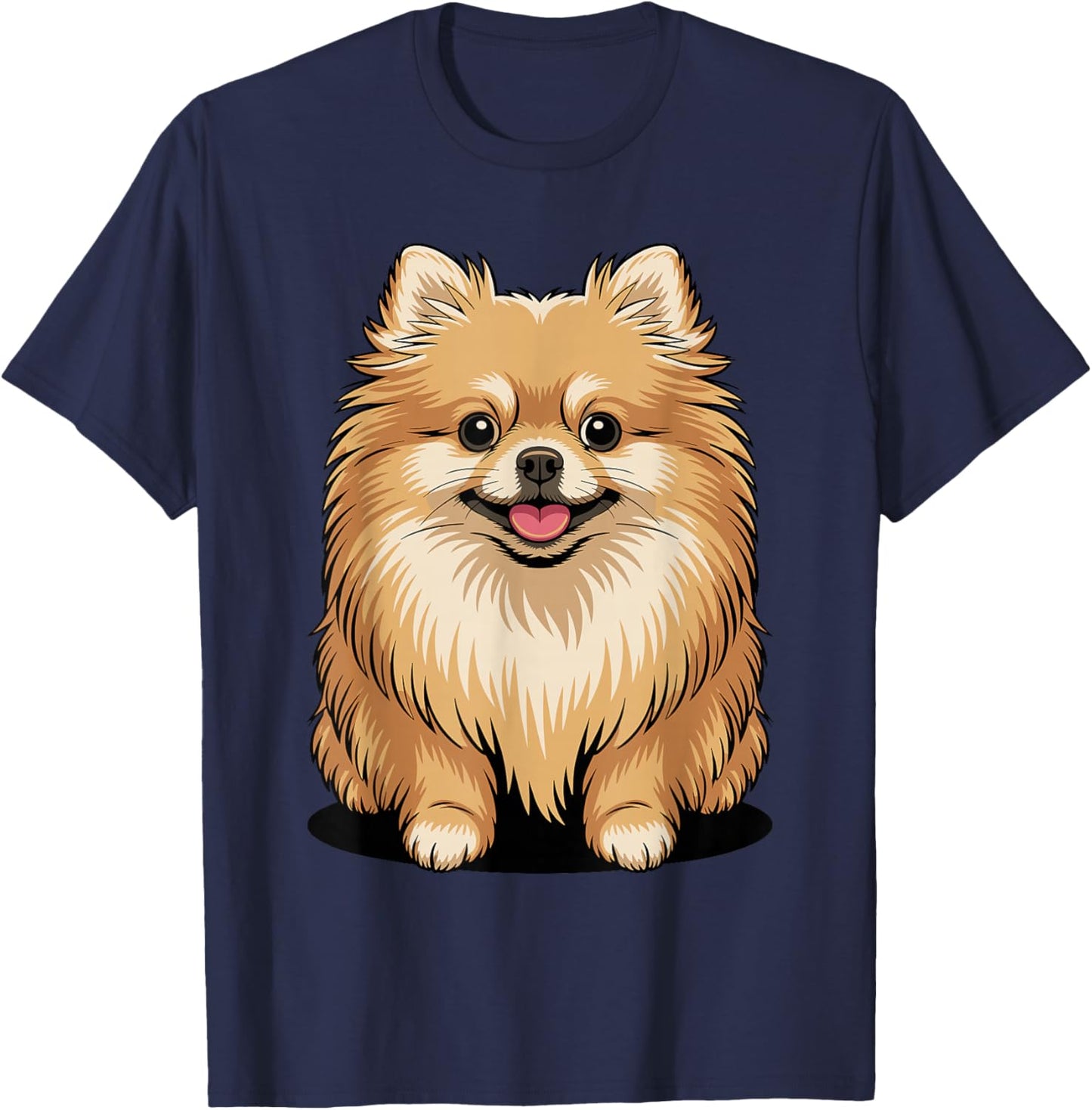 Cute Puppy Breed Artistic Pom Toy Companion Pomeranian T-Shirt - T-Shirt | Navy
