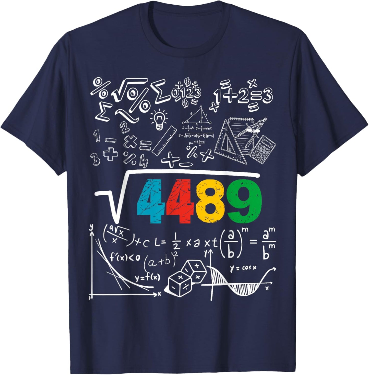67 Meme Square Root 4489 Slang Six Seven Math Teacher T-Shirt - T-Shirt | Navy
