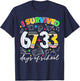 Preppy I Survived 67 + 33 100 Day of School Boy Girl T-Shirt - T-Shirt | Navy