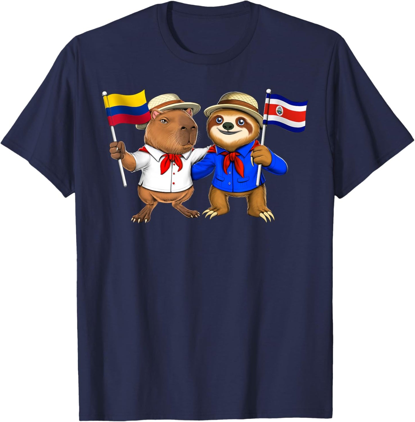 Colombia Costa Rica Roots Colombian Flag Proud Costa Rican T-Shirt - T-Shirt | Navy