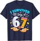I Survived 100 Days of 67 100th Day School Teacher Student T-Shirt - T-Shirt | Navy