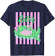 Retro Striped Everyday Later Gator Alligator Summer Coastal T-Shirt - T-Shirt | Navy