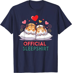Cozy Sleepshirt Cute Hamster Couples Valentine's Day T-Shirt - T-Shirt | Navy