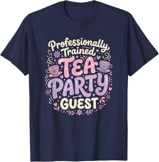 Girl Mom Tea Party Mother of Daughters T-Shirt - T-Shirt | Navy