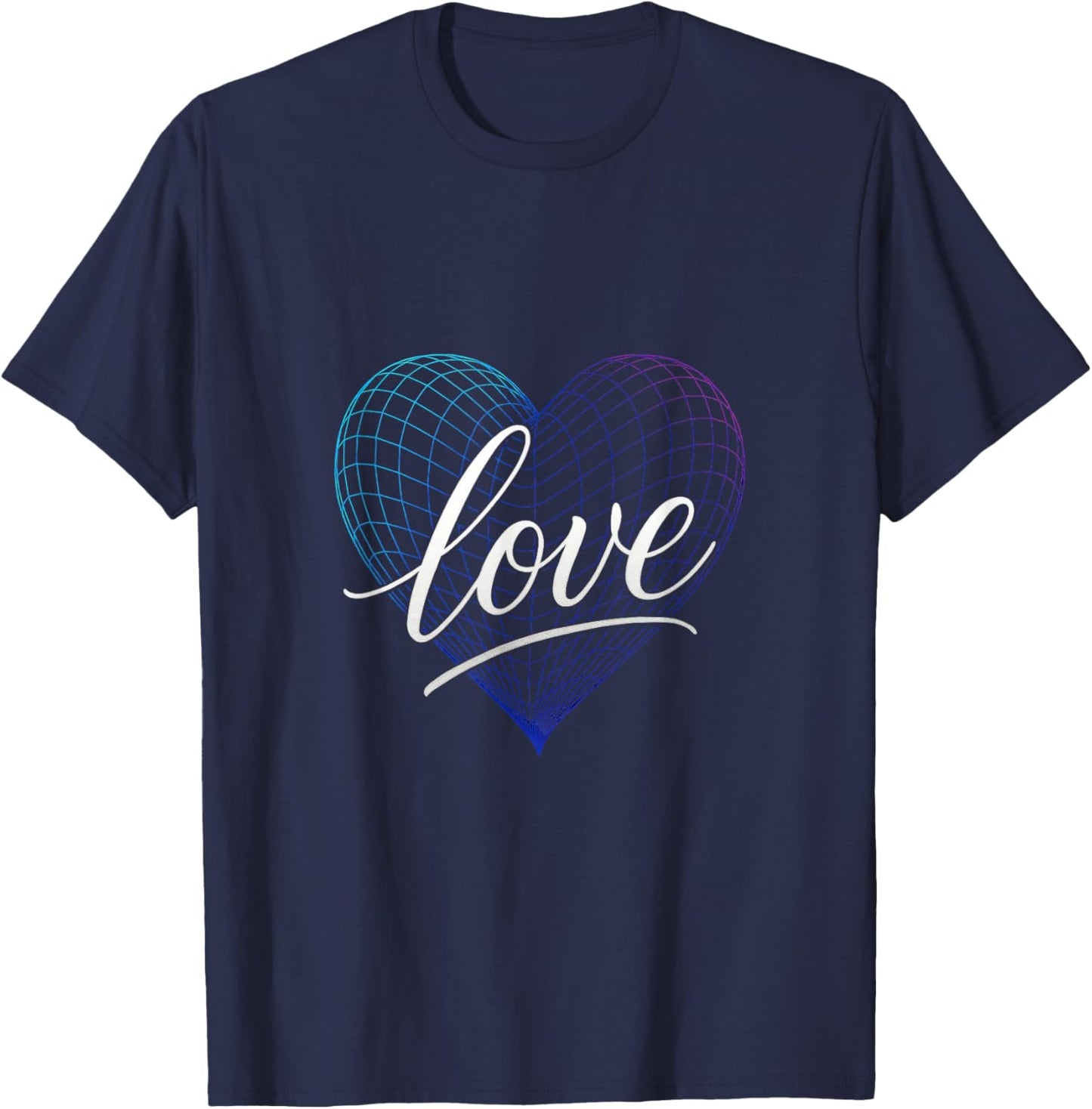 Love - Heart Couple Valentines T-Shirt - T-Shirt | Navy
