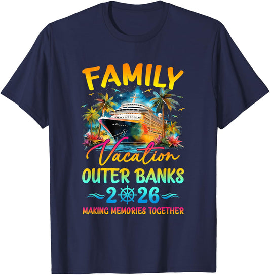 Family Vacation Outer Banks 2026 Matching Group Summer T-Shirt - T-Shirt | Navy