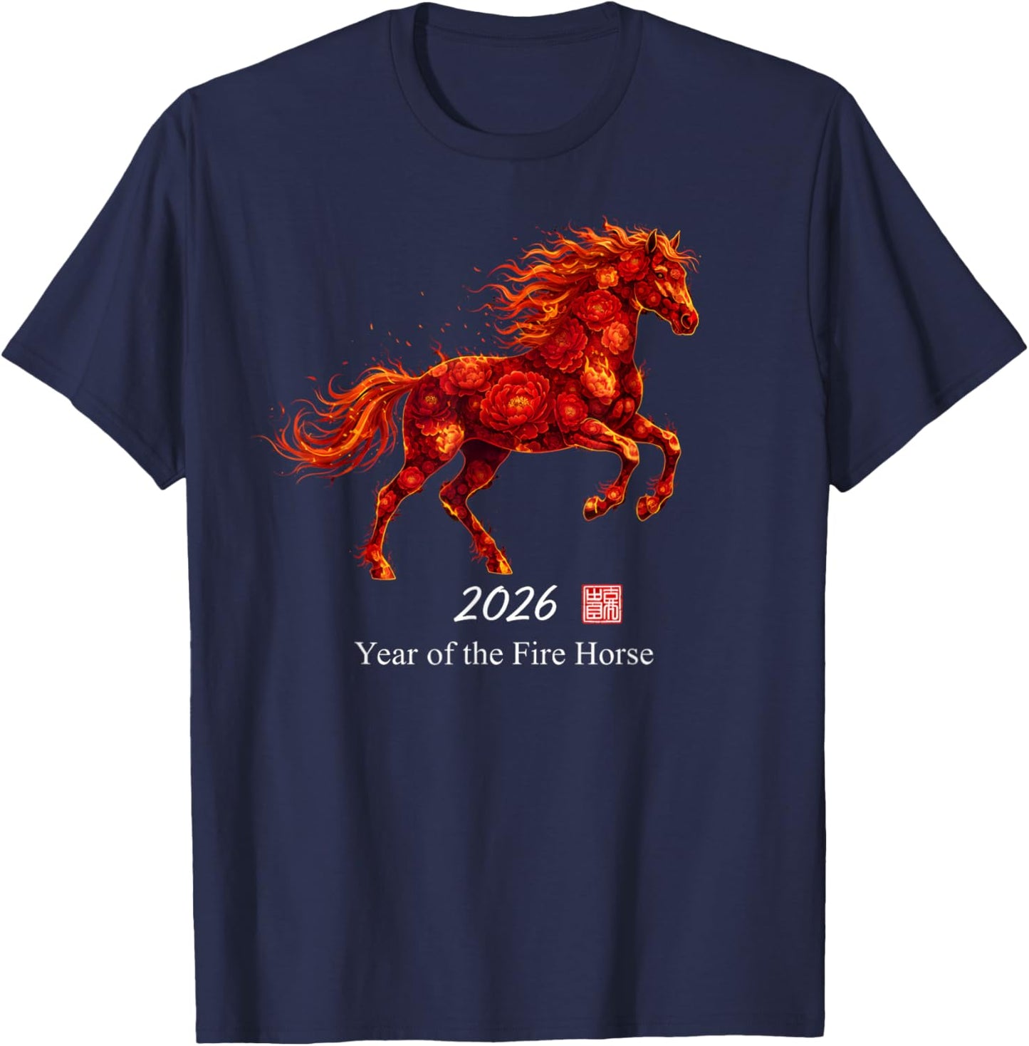 Year of The Fire Horse 2026 60th Birthday 1966 T-Shirt - T-Shirt | Navy