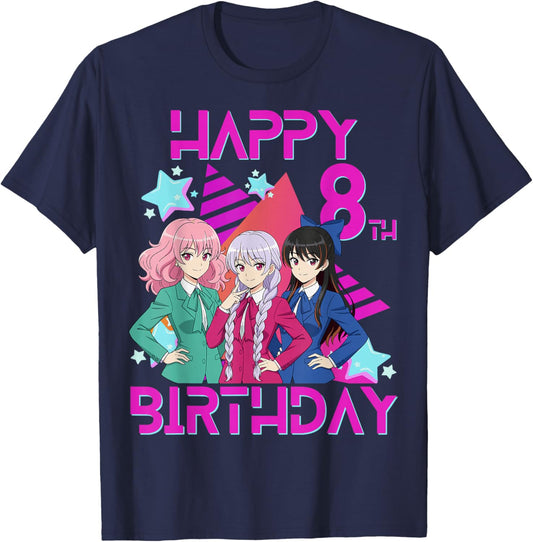 8 Years Old Birthday K Pop Kids 8th Birthday Girls Boy K-pop T-Shirt - T-Shirt | Navy