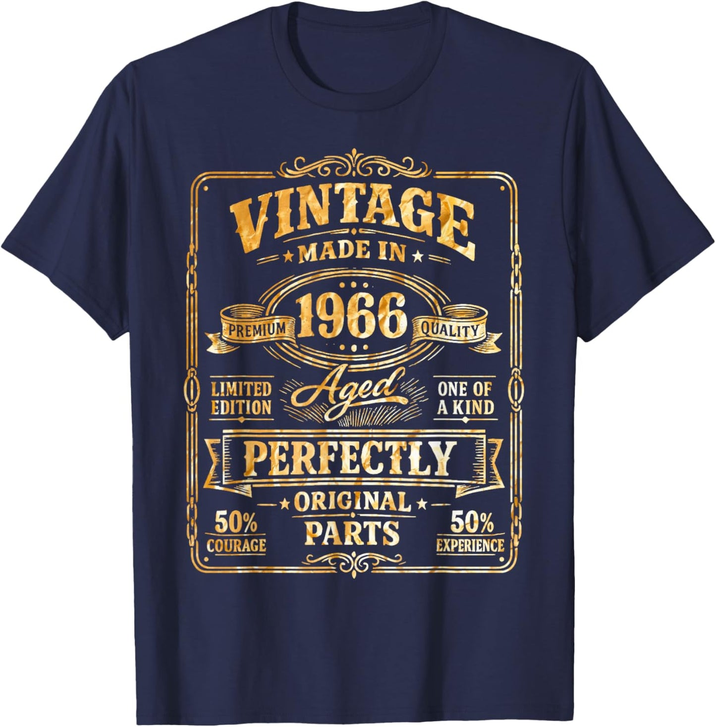 60th Birthday Man Woman 60 Years Decoration 1966 Gift Funny T-Shirt - T-Shirt | Navy