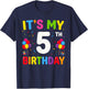 It's My 5th Birthday 5 Five Happy Birthday Boys or Girls T-Shirt - T-Shirt | Navy
