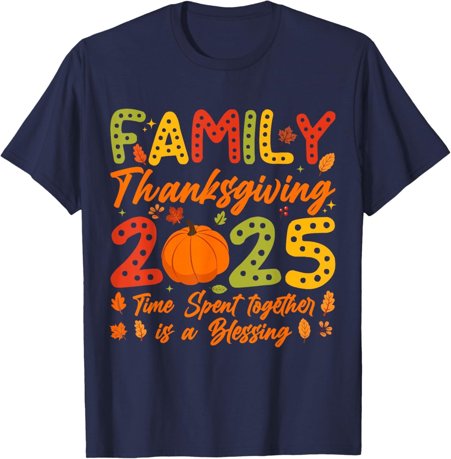 Family Thanksgiving 2025 Matching Thanksgiving Crew Turkey T-Shirt - T-Shirt | Navy
