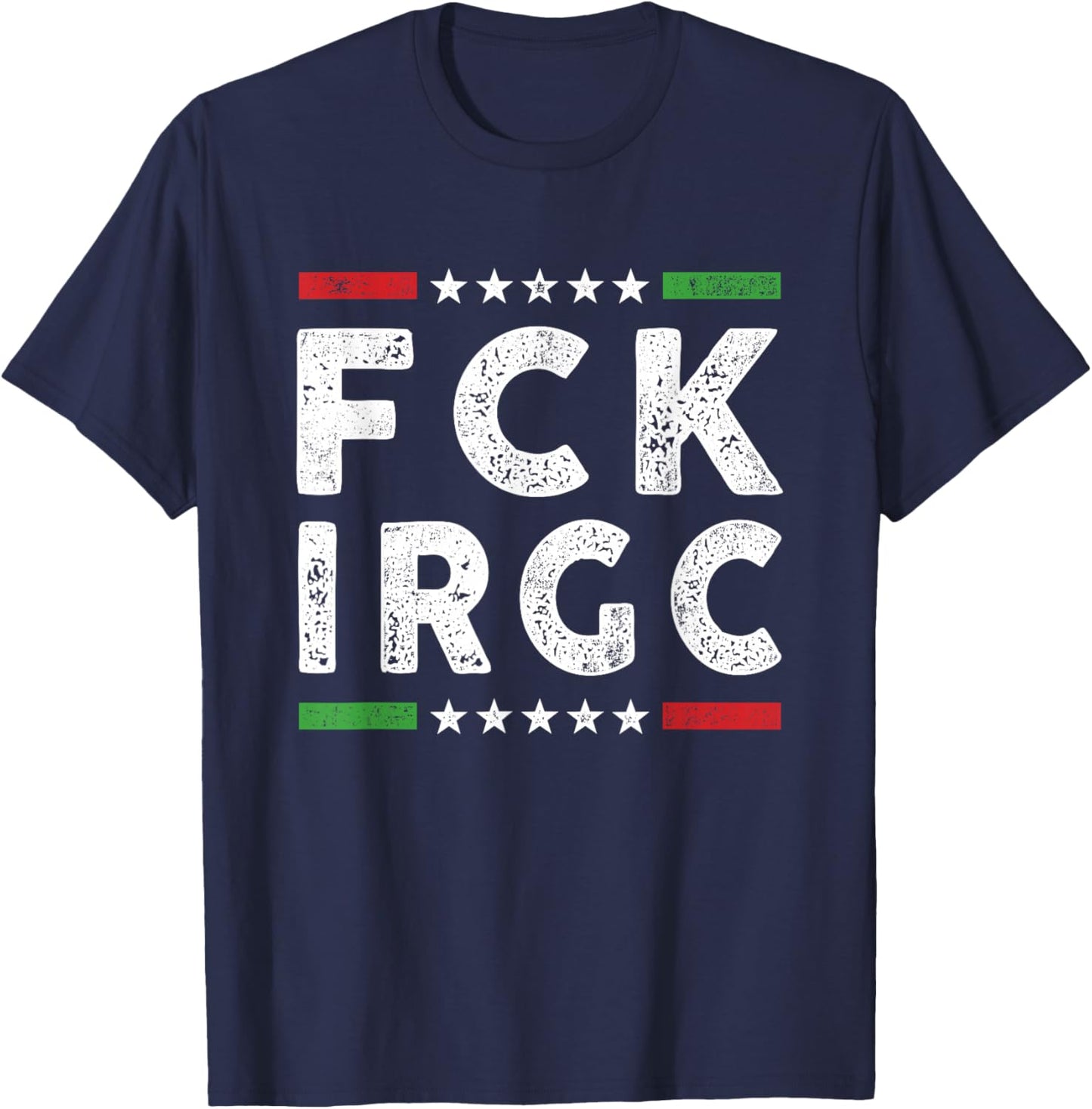 FCK IRGC Stand with Iran Lion and Sun Flag Iran Revolution T-Shirt - T-Shirt | Navy