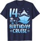 14th Birthday Cruise Vacation 14 Years Old Ocean Ship T-Shirt - T-Shirt | Navy