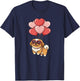 Valentines Day Heart Balloons Pekingese Dog Lover T-Shirt - T-Shirt | Navy