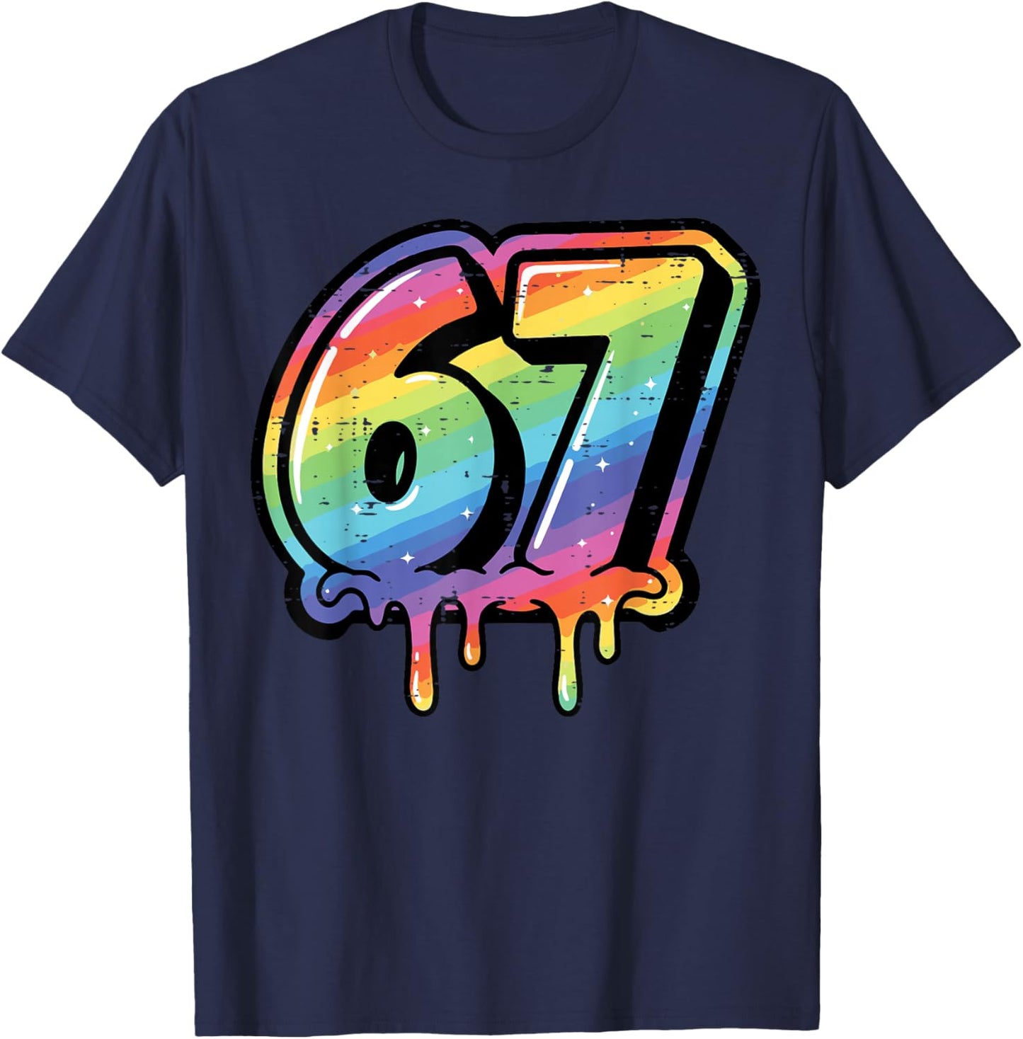 6 7 Meme Number Drip 67 Gen Alpha Slang Kids Boys Youth T-Shirt - T-Shirt | Navy