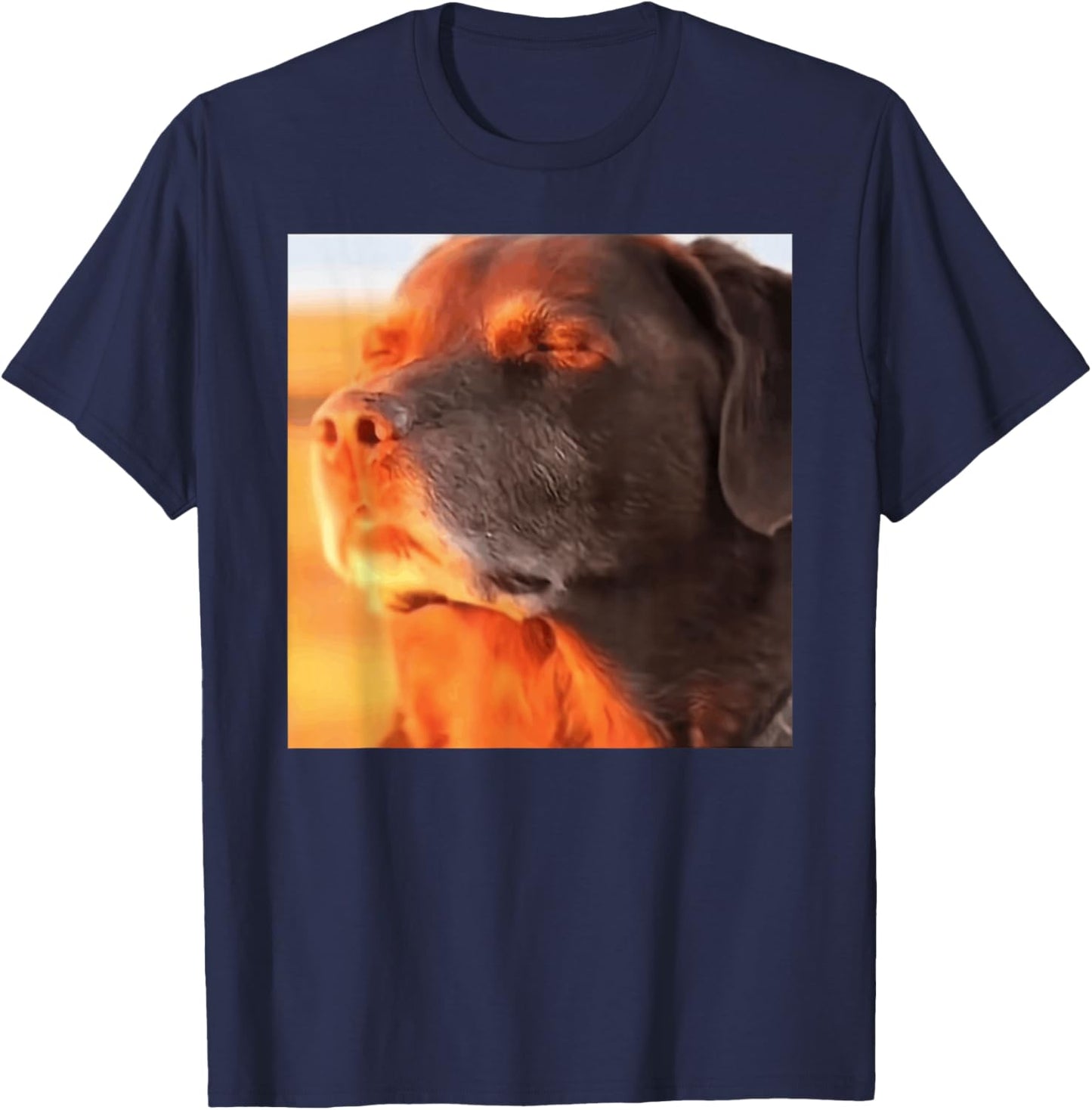 Dog in The Sunset Meme T-Shirt - T-Shirt | Navy