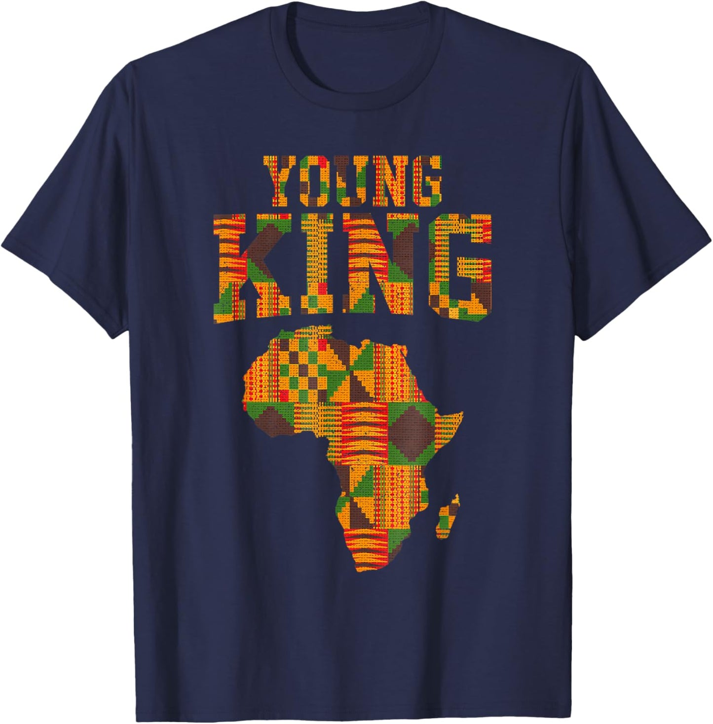 Kente Cloth African Print T-Shirt - T-Shirt | Navy