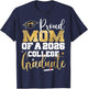 Proud Mom of 2026 Graduate College Graduation Party T-Shirt - T-Shirt | Navy