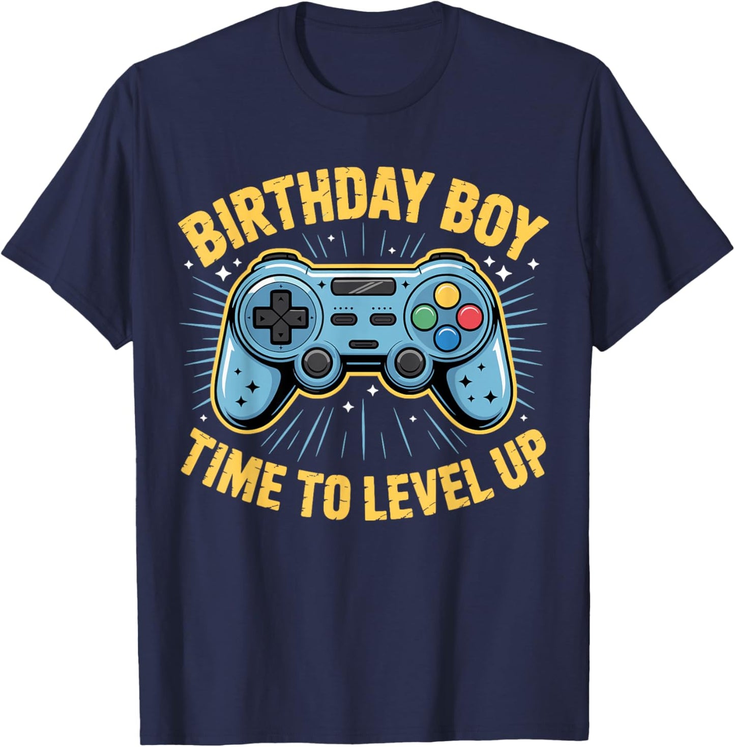 Birthday Boy Time to Level Up Video Game Birthday T-Shirt - T-Shirt | Navy