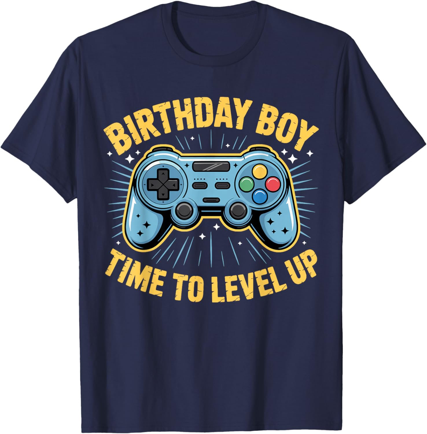 Birthday Boy Time to Level Up Video Game Birthday T-Shirt - T-Shirt | Navy