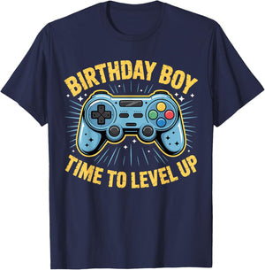 Birthday Boy Time to Level Up Video Game Birthday T-Shirt - T-Shirt | Navy