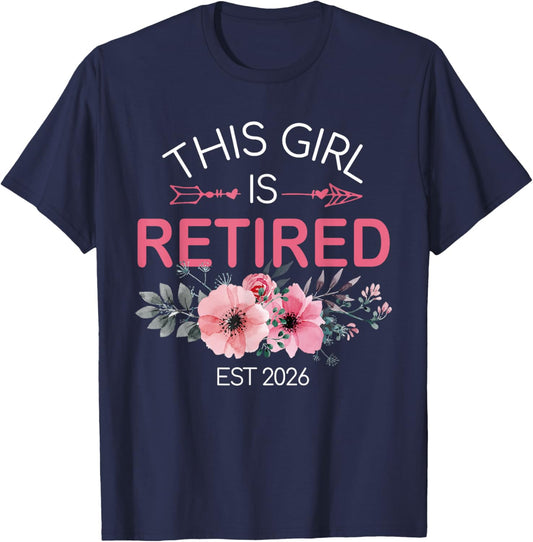 Retirement Mom Women Floral T-Shirt - T-Shirt | Navy
