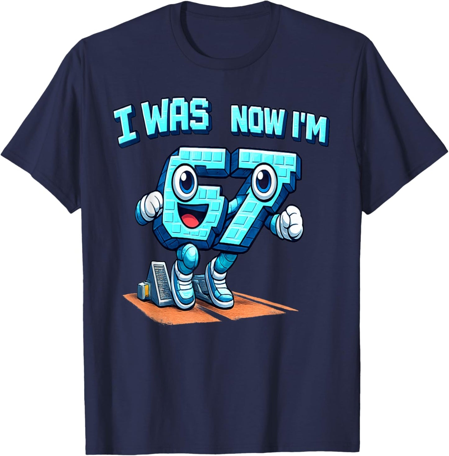I was 6 Now I'm Six 7 Seven Years Brainrot Birthday T-Shirt - T-Shirt | Navy
