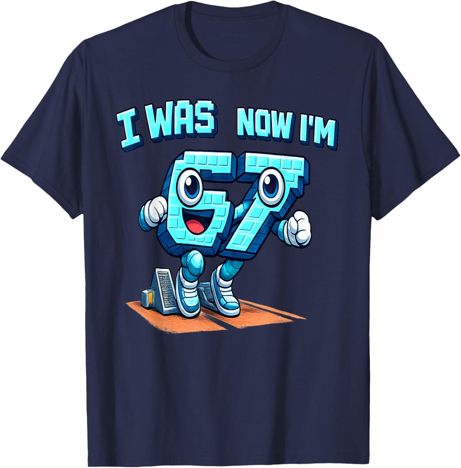 I was 6 Now I'm Six 7 Seven Years Brainrot Birthday T-Shirt - T-Shirt | Navy