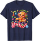 DJ Gingerbread Holiday Cheer Music Vibes T-Shirt - T-Shirt | Navy