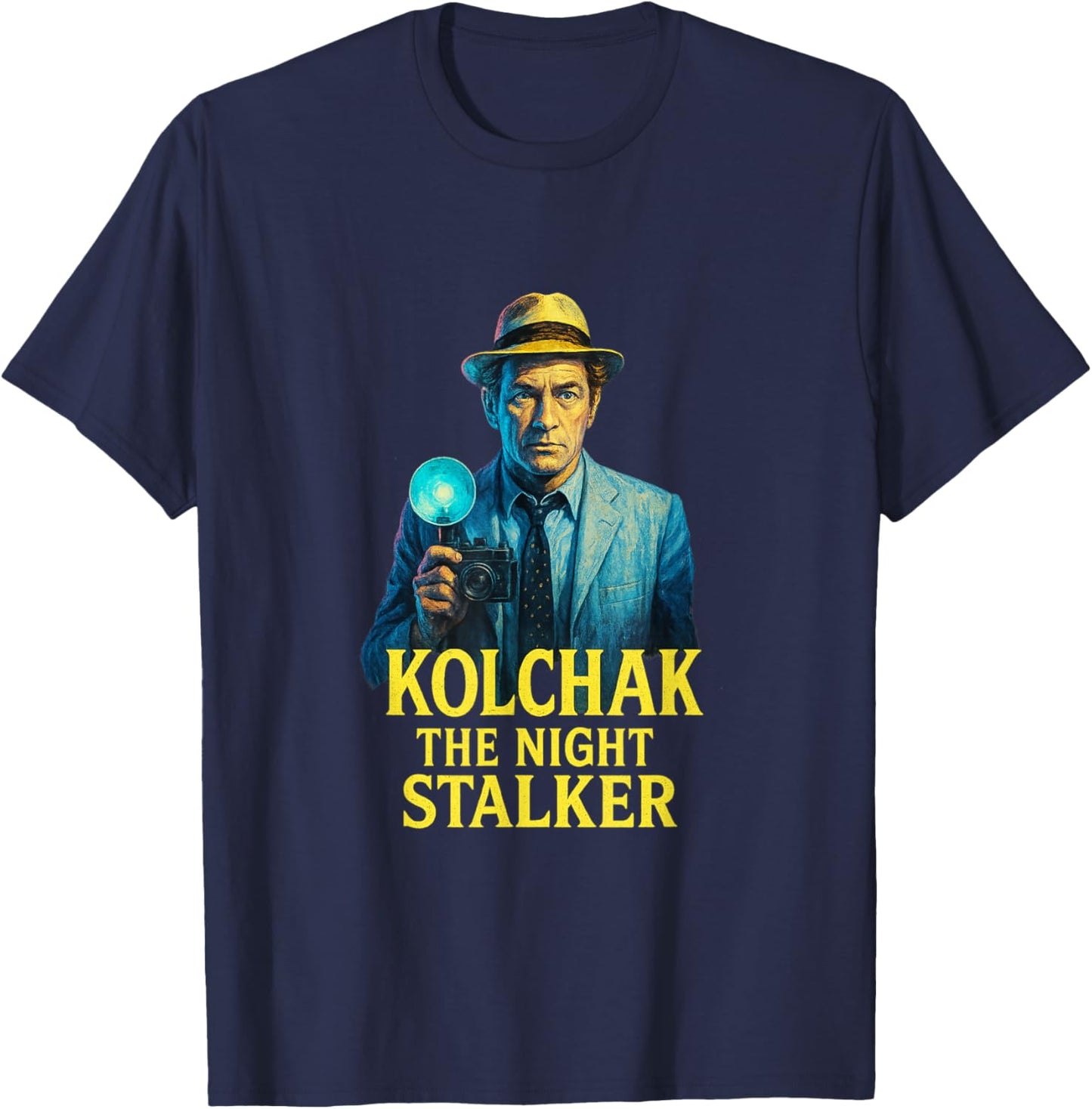 Kolchak The Night Stalker Cult Classic Horror & Mystery T-Shirt - T-Shirt | Navy