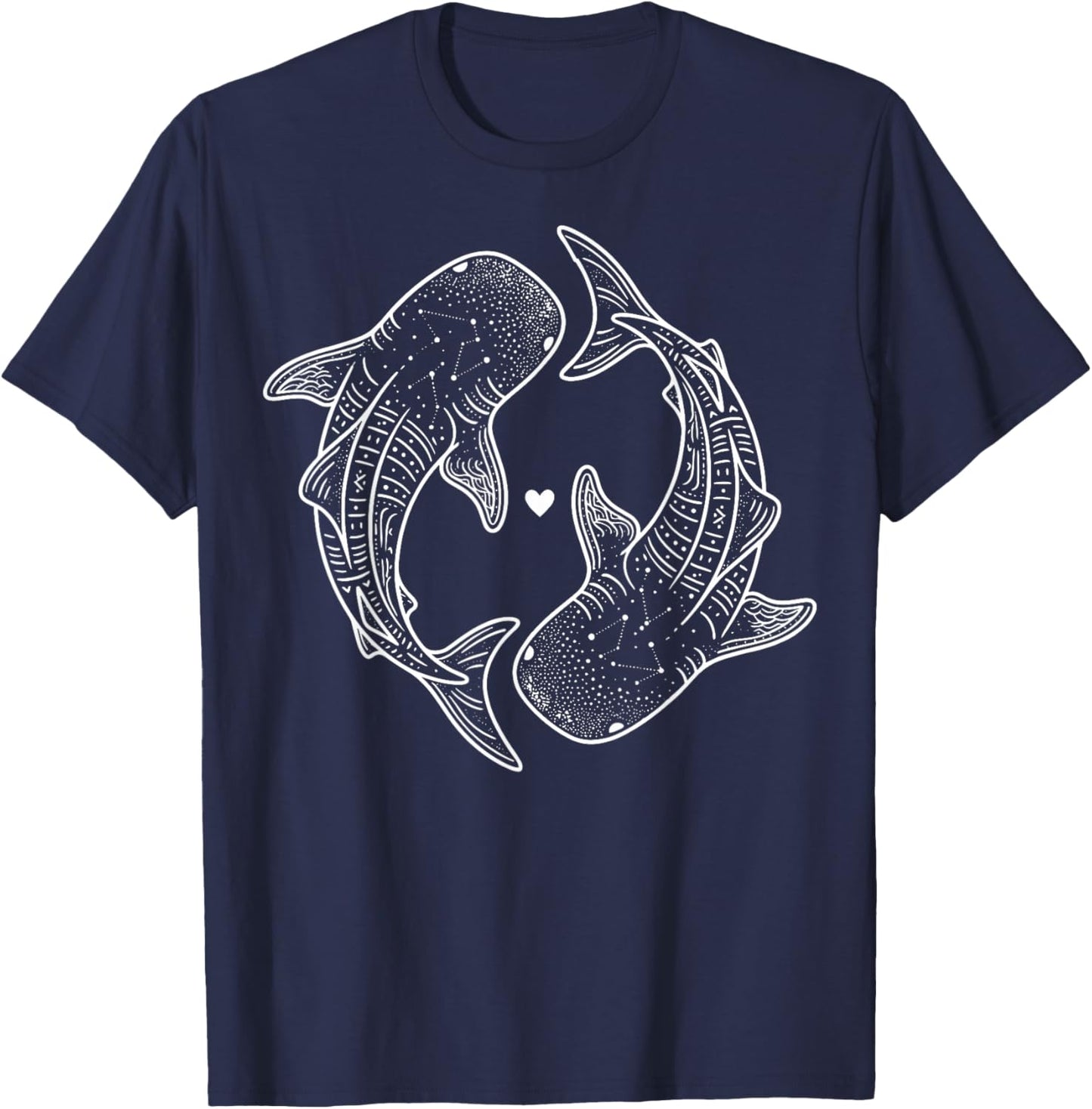 Whale Shark Yin Yang Marine Biology T-Shirt - T-Shirt | Navy