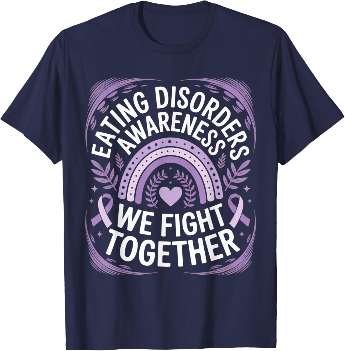 Eating Disorders Awareness Shirts | We Fight Together T-Shirt - T-Shirt | Navy
