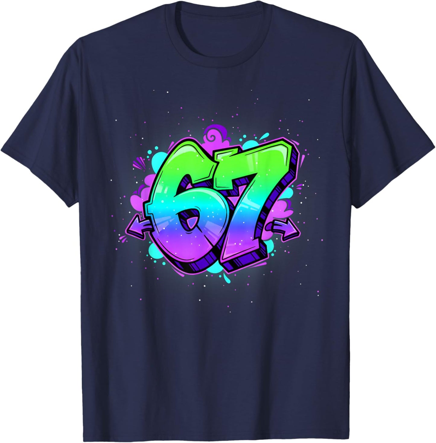 67 Graffiti Funny Six Seven Street Art Streetwear 6 7 Boys T-Shirt - T-Shirt | Navy