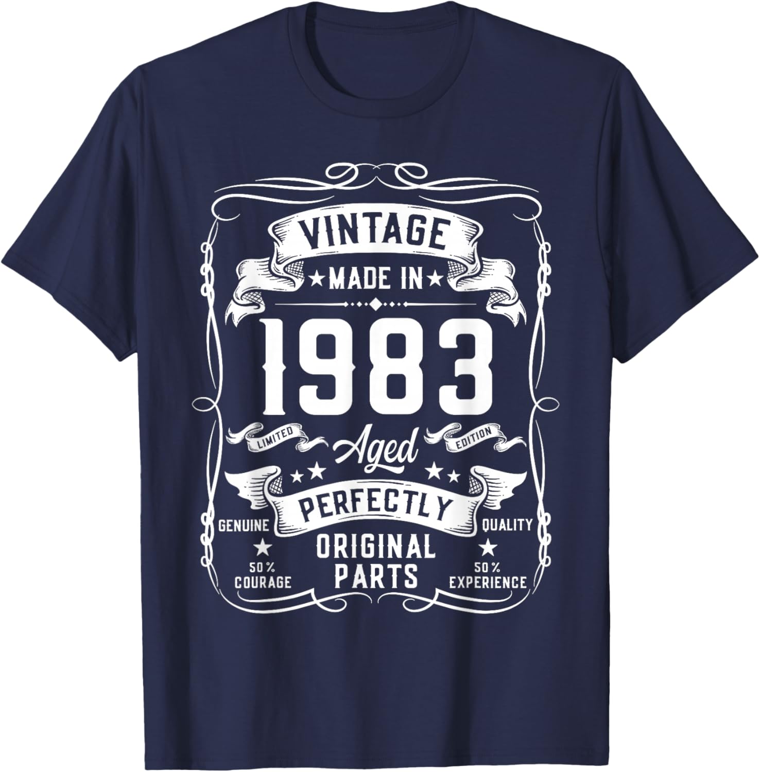 Vintage 1983 43yr 43rd Birthday Gifts 43 Years Old T-Shirt - T-Shirt | Navy