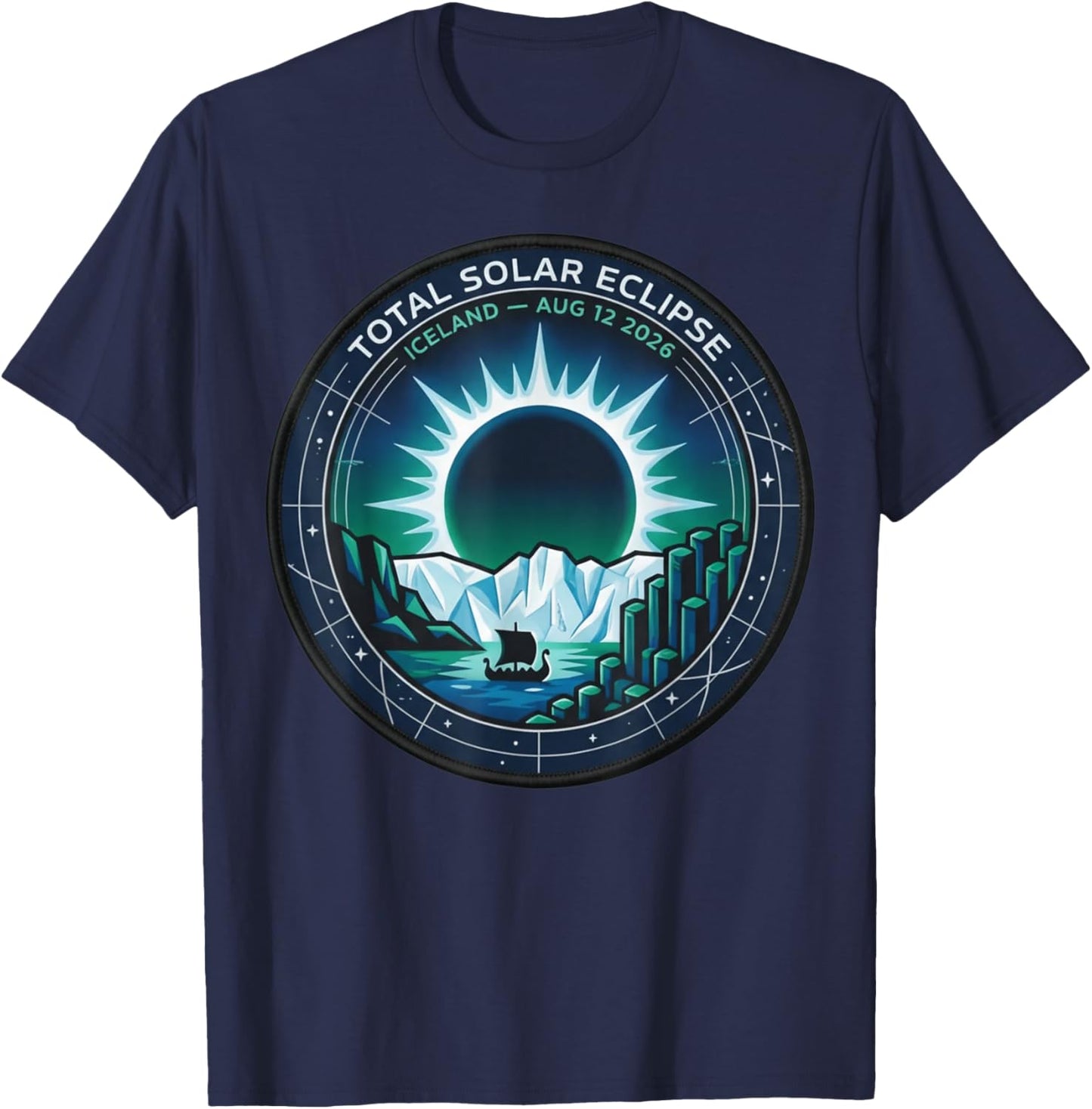 Total Solar Eclipse 2026 Iceland - Totality Chaser Science T-Shirt - T-Shirt | Navy
