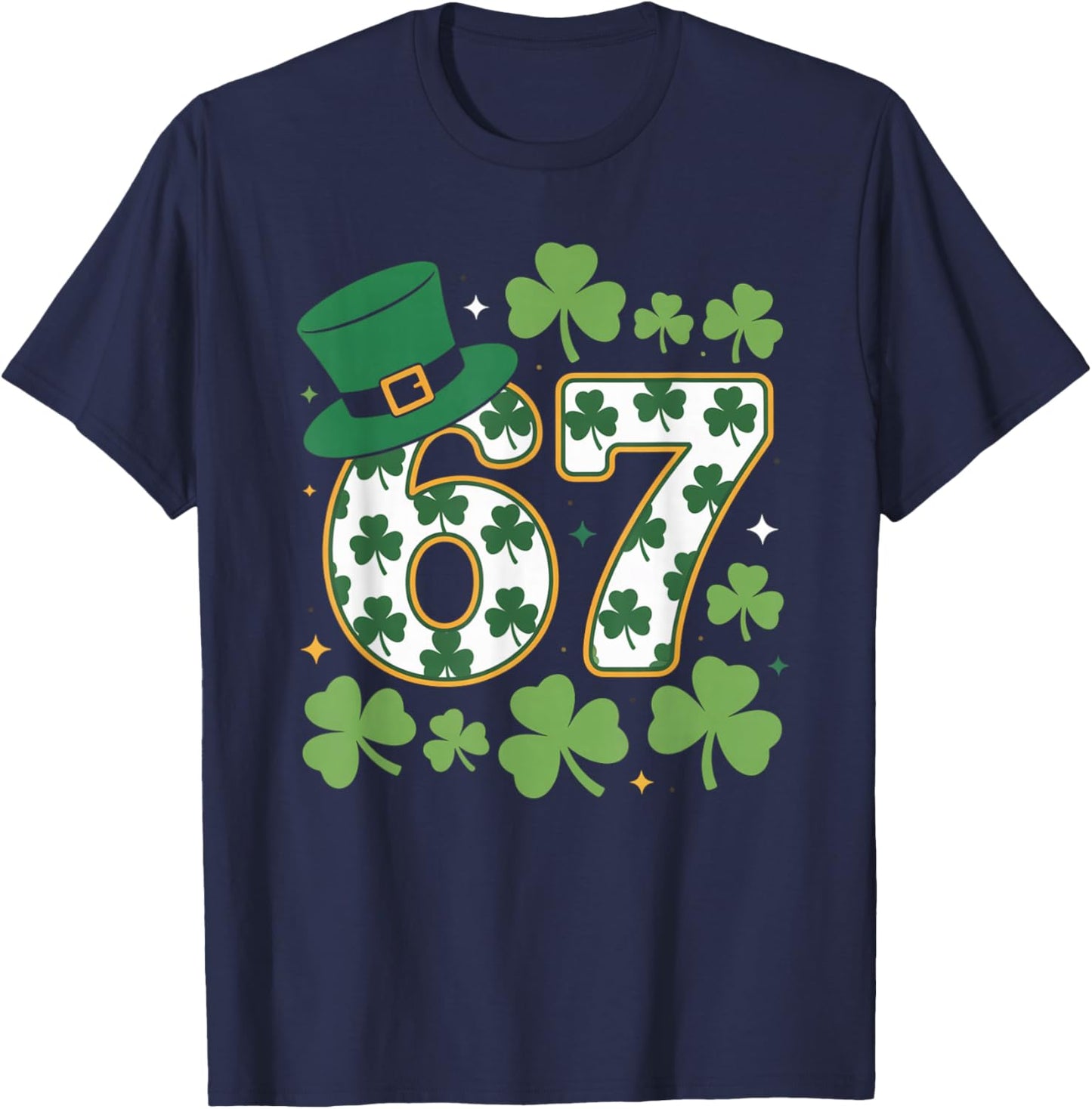 Funny 6 7 Lucky St Patricks Day Six Seven Matching Family T-Shirt - T-Shirt | Navy
