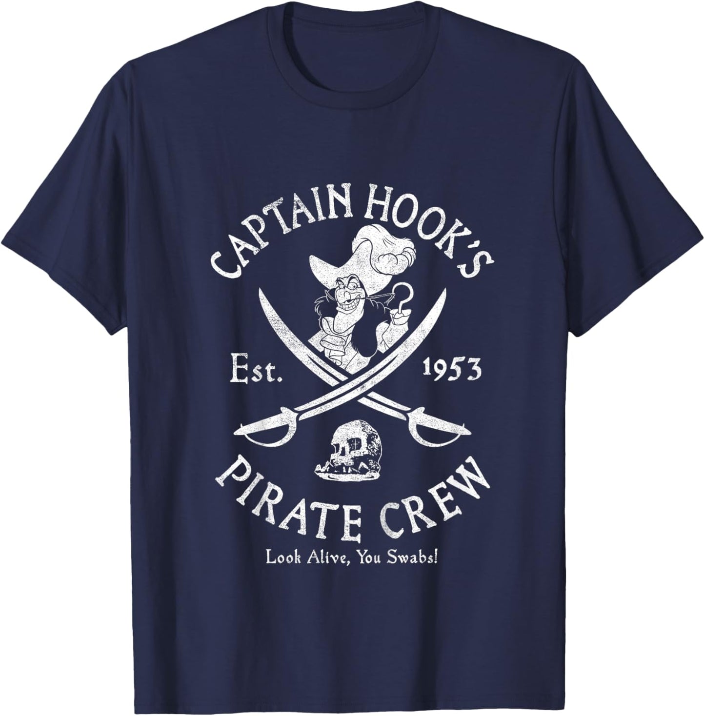 Disney Peter Pan Captain Hook Pirate Crew Est 1953 Logo T-Shirt - T-Shirt | Navy