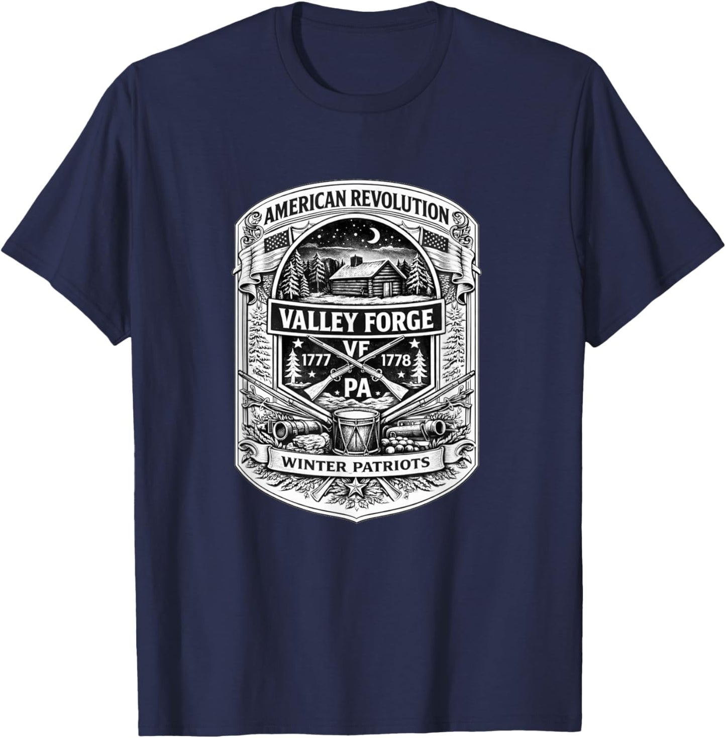 Valley Forge Pennsylvania American Revolution USA History T-Shirt - T-Shirt | Navy