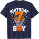 Basketball Fan Birthday Boy 7th Bday Party 7 Years Kid T-Shirt - T-Shirt | Navy
