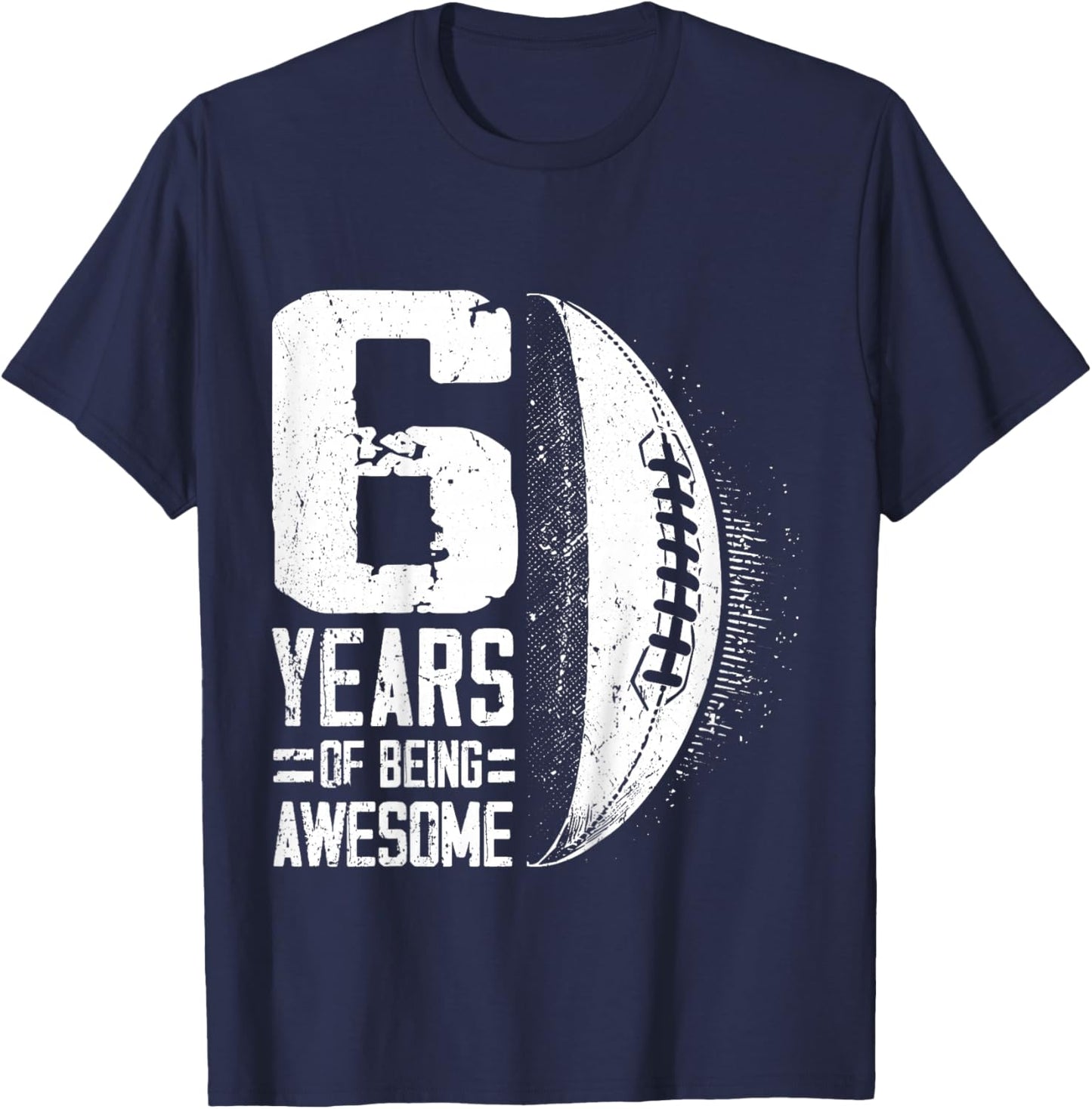 6th Birthday Retro Rugby Player 6 Years Old Boy Girl T-Shirt - T-Shirt | Navy